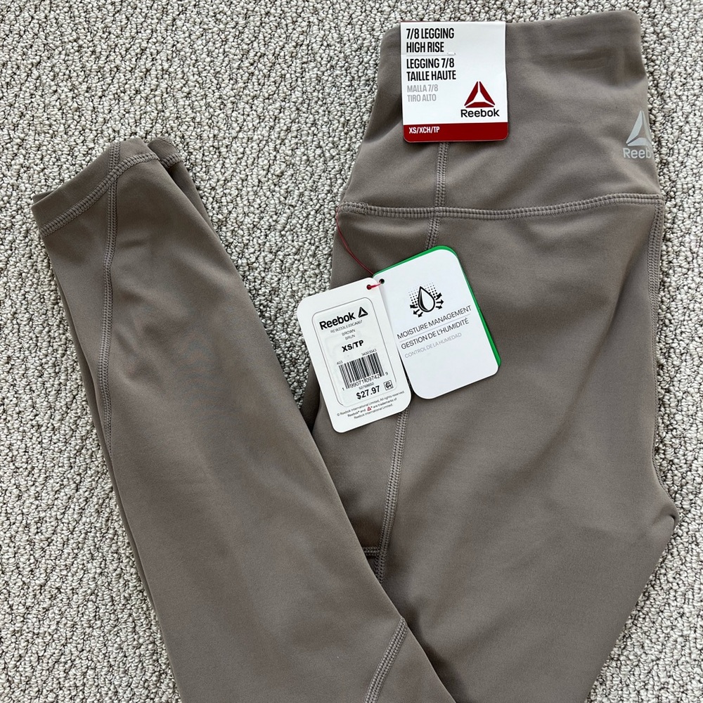 NWT Reebok Taupe High-Rise 7/8 Leggings XS